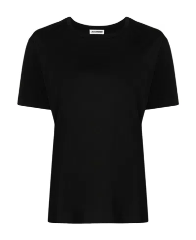 Jil Sander Round-neck Short-sleeved T-shirt In Black