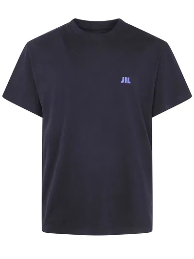 Jil Sander Cotton Crewneck T-shirt With Contrast Logo On Chest In Animal Print