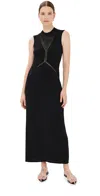 Jil Sander Crew-neck Knitted Maxi Dress In Black