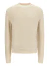 Jil Sander Ribbed Hem And Cuff Alpaca Blend Sweater In White