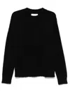Jil Sander Crew Neck Harmony Wool Pullover In Black