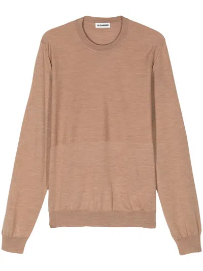 Jil Sander Crew-neck Sweater In Brown