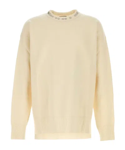 JIL SANDER JIL SANDER EYELET-EMBELLISHMENT KNITTED JUMPER