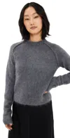 Jil Sander Brushed-finish Crew-neck Jumper In Rainstorm