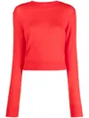 Jil Sander Crew-neck Wool Jumper In Red