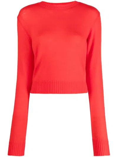 Jil Sander Crew-neck Wool Jumper In Red