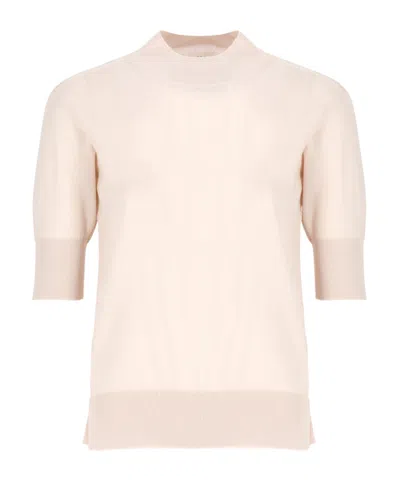 Jil Sander Crew Neck Sweater In White