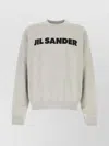Jil Sander Grey Crewneck Logo Sweatshirt In White