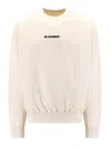Jil Sander Cotton Sweatshirt With Frontal Logo In White