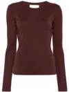 Jil Sander Long-sleeved Crewneck Top In Brown