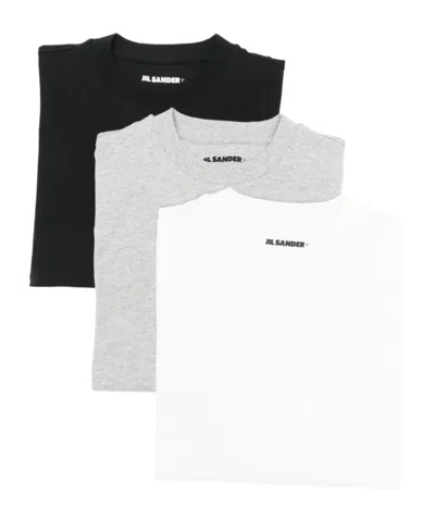 JIL SANDER JIL SANDER LOGO PATCH CREWNECK 3 PACK T-SHIRT