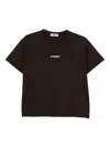 Jil Sander Boxy-fit Brown T-shirt With Centered Logo Print In Black