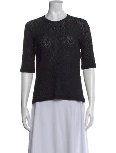 Pre-owned Jil Sander Crew Neck Three-quarter Sleeve Top In Black