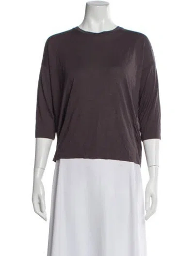 Pre-owned Jil Sander Crew Neck Three-quarter Sleeve Top In Purple