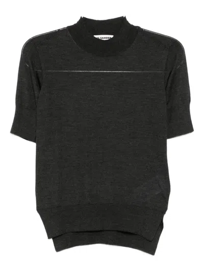 Jil Sander Oberteil Mit Rundhalsausschnitt In Gray