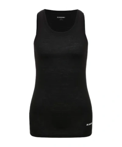 Jil Sander Crew Neck Vest In Black