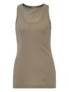 Jil Sander Crew-neck Vest Top In Brown