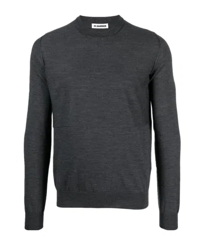 Jil Sander Crew-neck Virgin Wool Jumper In Black