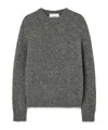 Jil Sander Oversized Grey Sweater With Ribbed Trim In Wool Woman In Black