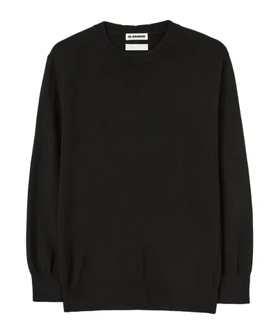 Jil Sander Crew-neck Wool Jumper In Black
