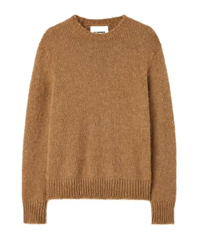 Jil Sander Crew-neck Wool Jumper In Brown