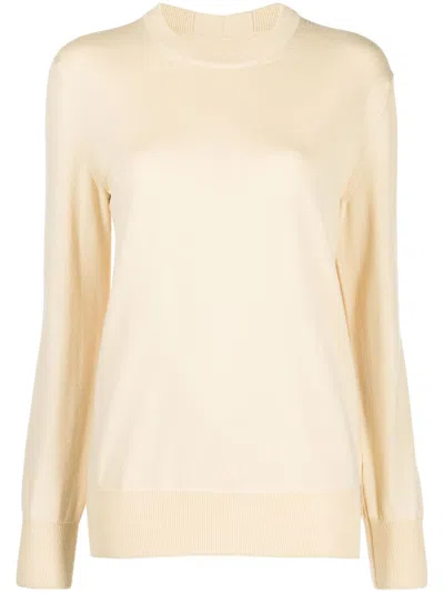 Jil Sander Crew-neck Wool Jumper In Neutrals