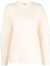 Jil Sander Crew-neck Wool Jumper In Neutrals
