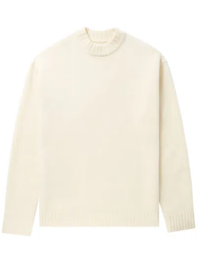 Jil Sander Crew-neck Wool Jumper In Neutrals