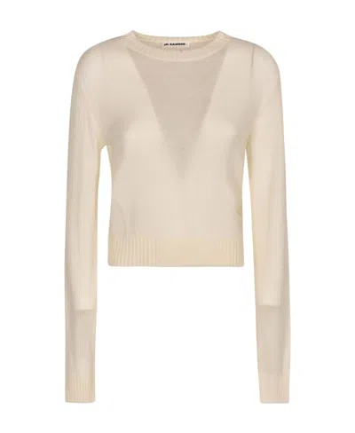 Jil Sander Crew-neck Wool Jumper In Nude