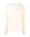 Jil Sander Wool Crew Neck Jumper In White