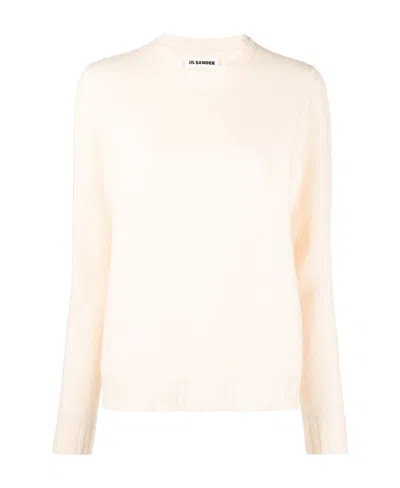 Jil Sander Crew-neck Wool Jumper In White