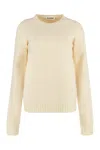 Jil Sander Ribbed Crew-neck Wool Sweater With Soft Texture