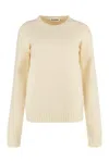 Jil Sander Ribbed Crew-neck Wool Sweater With Soft Texture