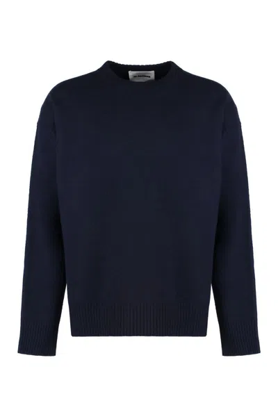 Jil Sander Crew-neck Wool Sweater In Multi