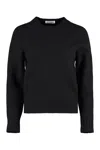 Jil Sander Crew-neck Merino Wool Sweater In Black