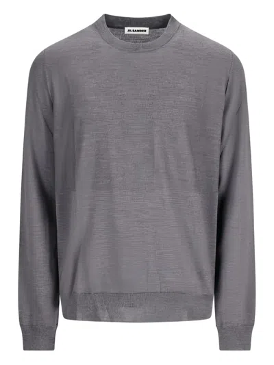 Jil Sander Crew-neck Wool Sweater In Gray