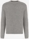 Jil Sander Melange Grey Alpaca Blend Sweater In Gray