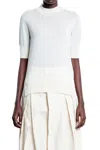 Jil Sander Comfort Fit White Logo T-shirt In Beige
