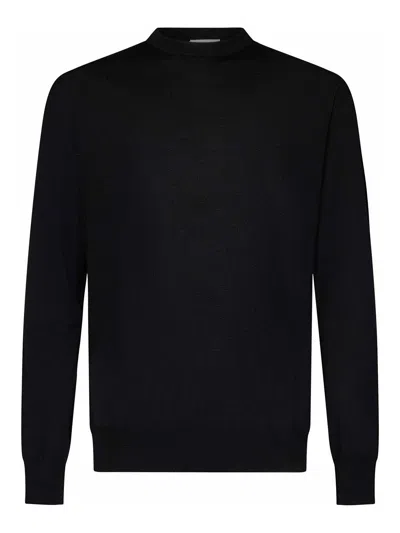 JIL SANDER CREWNECK BLACK MERINO WOOL