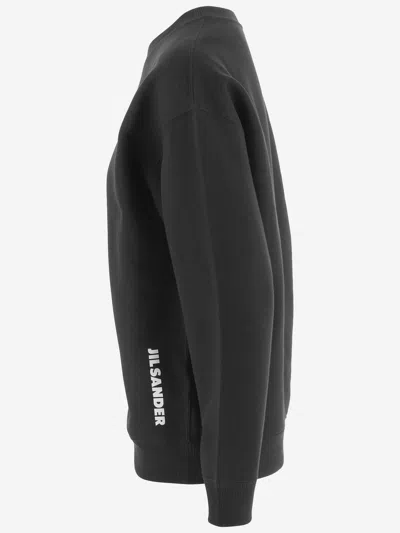 Jil Sander Crew-neck Cotton Sweatshirt In Black