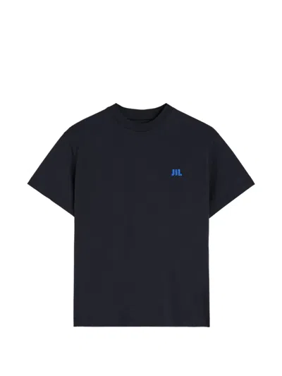 Jil Sander Logo-embroidered T-shirt In Black