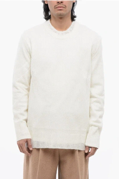 Jil Sander Crewneck Double-layer Sweater In White