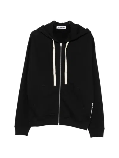 Jil Sander Drawstring-fastening Hoodie In Blue