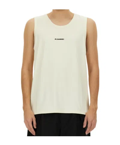 Jil Sander Crewneck Jersey Performance Tank Top In White