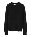 Jil Sander Crew Neck Harmony Wool Pullover In Black