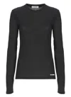 Jil Sander Round-neck Long-sleeve Knitted Top In Black