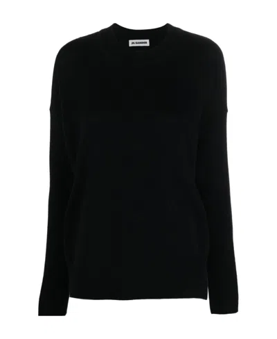 Jil Sander Crewneck Knitted Jumper In Black