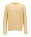 Jil Sander Crew Neck Wool Sweater With Side Slits In Nude