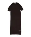 Jil Sander Crewneck Knitted Midi Dress In Brown