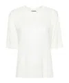 Jil Sander Mélange Wool Blouse In White